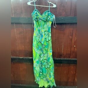 Floral Green Maxi Dress